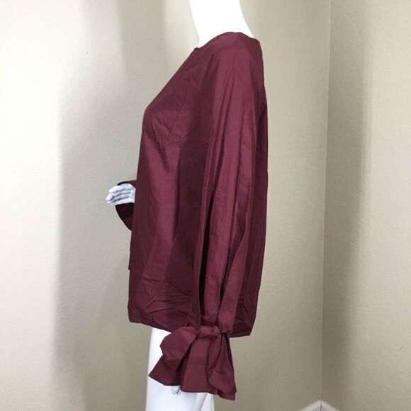 Soprano Tie Detail Bell-Sleeve Keyhole Blouse C4 - Picture 4 of 8